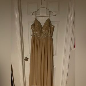 Champagne colored bridesmaids dress (worn once) !!